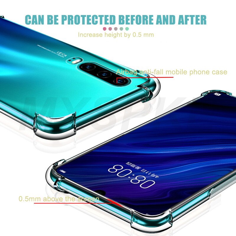 Funda transparente de lujo a prueba de golpes para Huawei P20 Pro P30 P40 Lite E Huawei Mate 30 20 10 Lite 20X P Smart Z , funda para teléfono