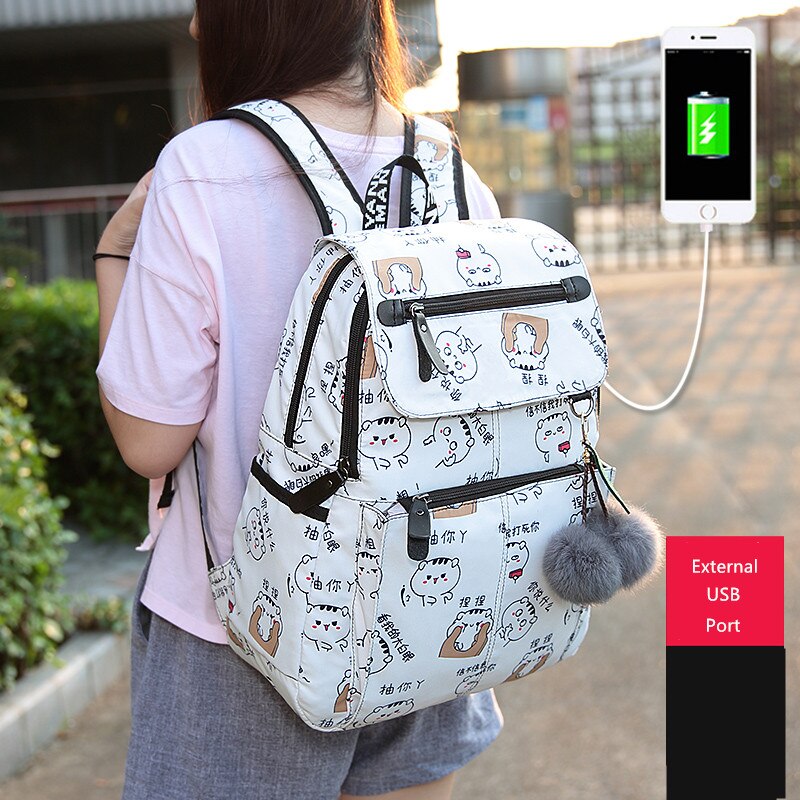 Femme Usb sac à dos enfants sacs à dos école sac à dos pour filles sac Pack Junior lycée sacs pour filles sac à dos pour ordinateur portable