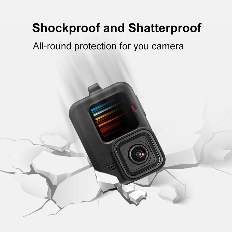 Funda de silicona para GoPro, carcasa protectora anticaída con correa de mano para cámara deportiva, accesorios para GoPro Hero 10, 9