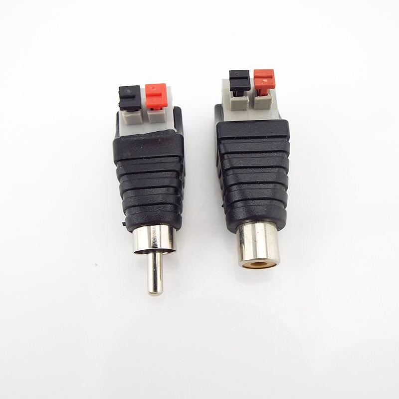 2.1*5.5mm Speaker Wire A/V Cable to Audio Male Female RCA Connector Press Plug Terminal Adapter Jack Plug