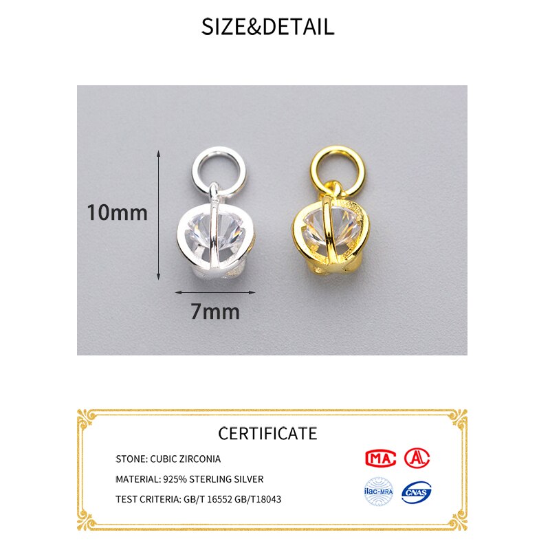 Meetsoft Sekretariat 925 Sterling silber hohlkugel-zirkonia-anhänger, speziell für diy handgefertigten feinen schmuck, halskette, schickes accessoire