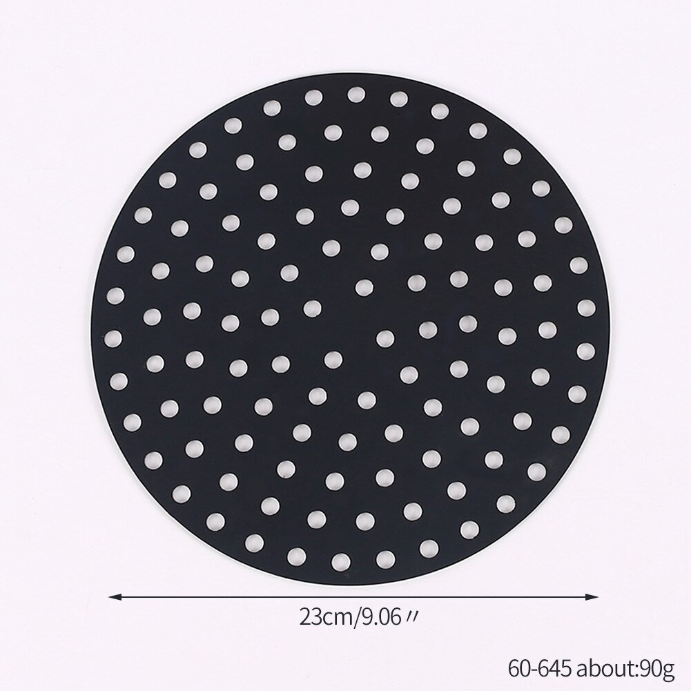 Silicone Air Fryer Liner Reusable Non-Stick Steamer Pad Cooking Mat Air Fryer grilles Air Fryer Baking Papers Bakeware Oil Mats: 23cm black round