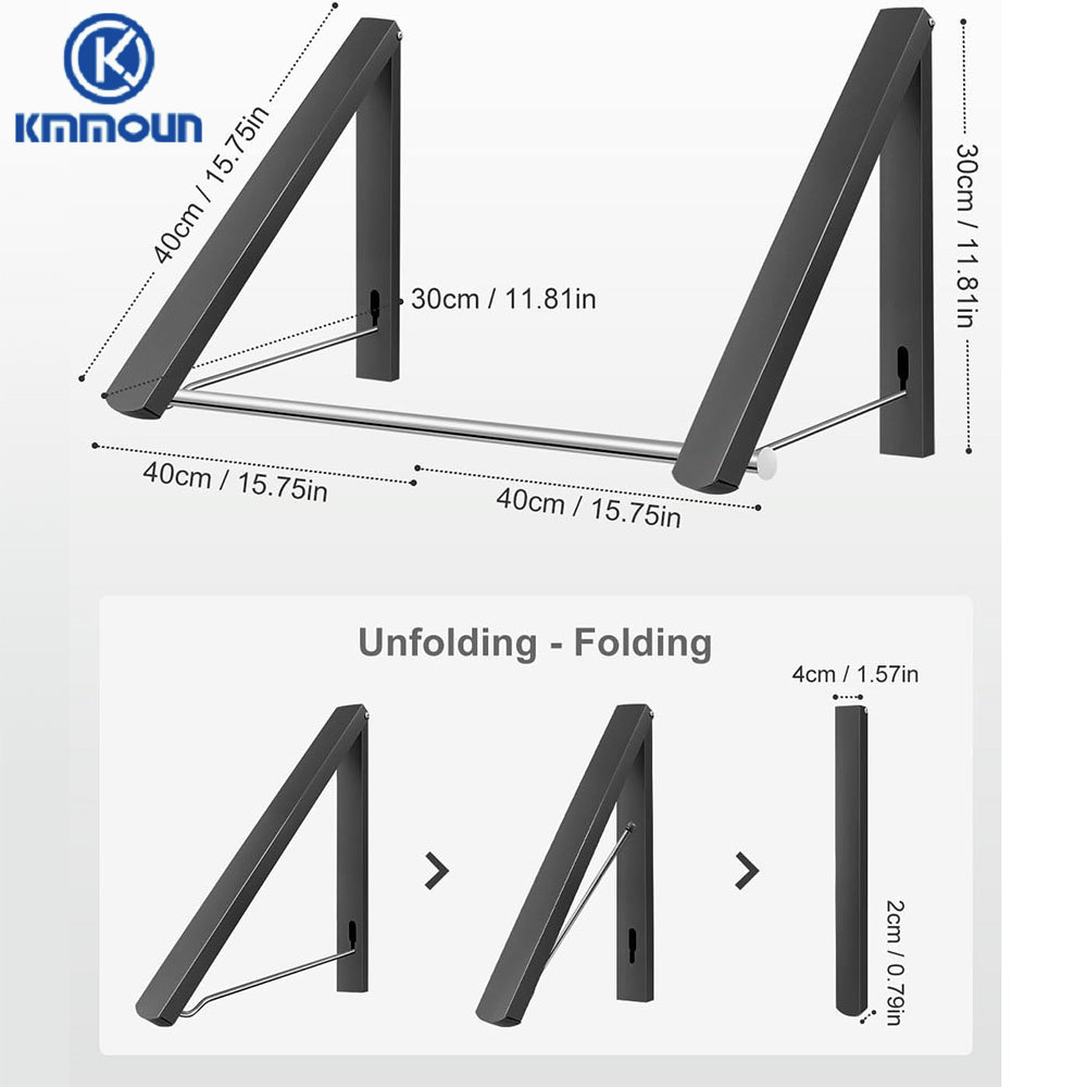 Wandgemonteerde Wasdroger, Opvouwbare Kledingrail Aluminium Stabiliseert Kledinghanger Droogrek Voor Slaapkamer Badkamer Kmmoun
