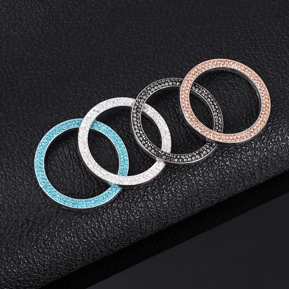 Auto's Start Stop Ontsteking Drukknop Cover Auto's One-Key Motor Strass Diamant Kristallen Ring DIY Auto Decoratie