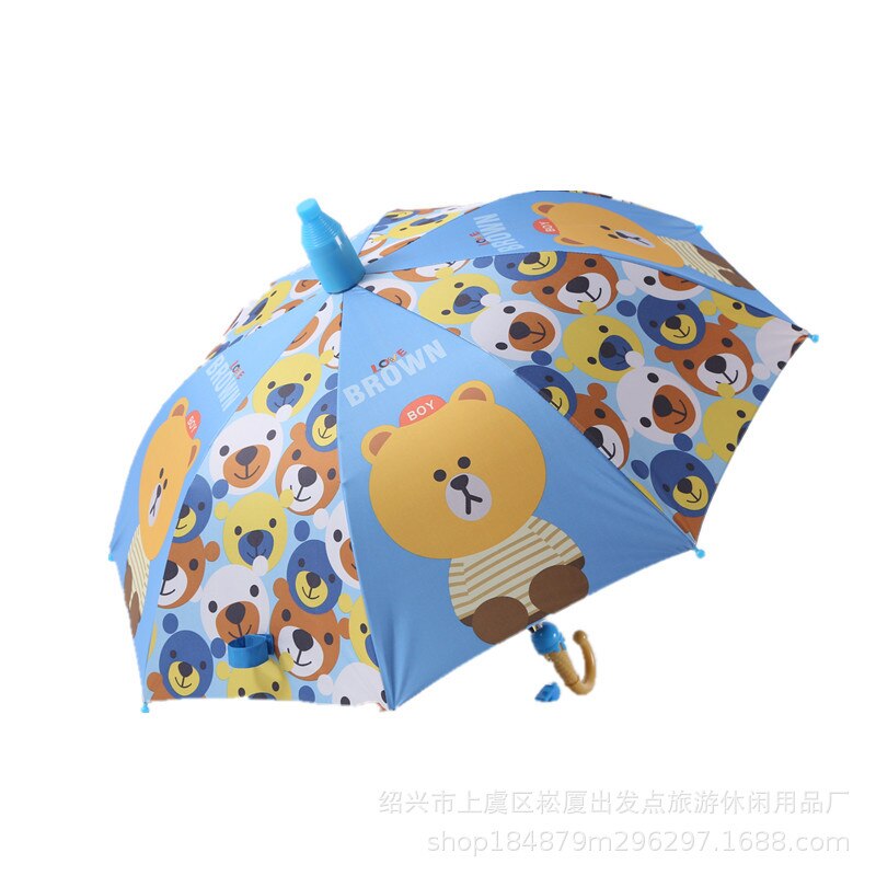 Umbrella Kids Lovely Children Rainbow Umbrellas Semi Automatic Rain Sun Umbrellas Cartoon Unicorn Umbrella
