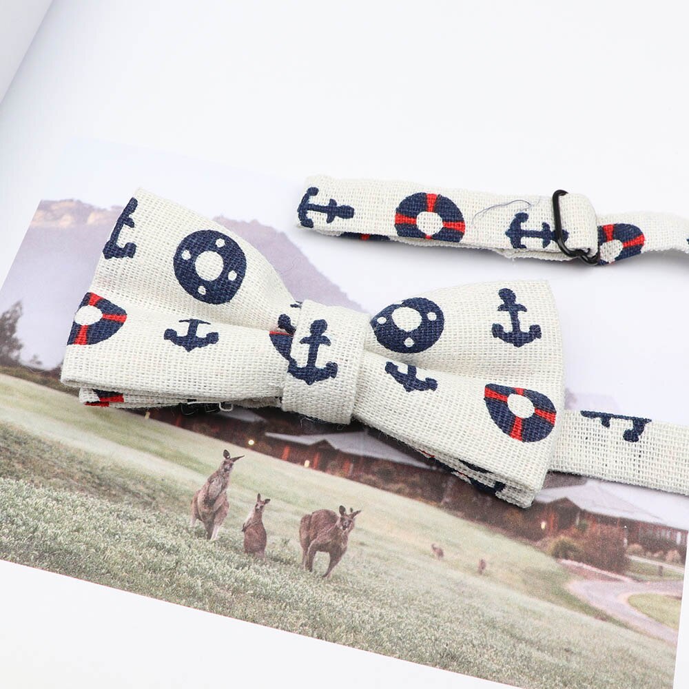 Gravata borboleta ajustável para crianças, de linho, desenho animado, animal, flor, borboleta, presente, festa, laço, acessórios