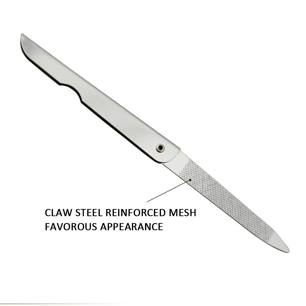 1PC Stainless Steel Nail File Double Side Fold Grinding Rod Manicure Pedicure Scrub Nail Arts Tools Nail Files: Default Title