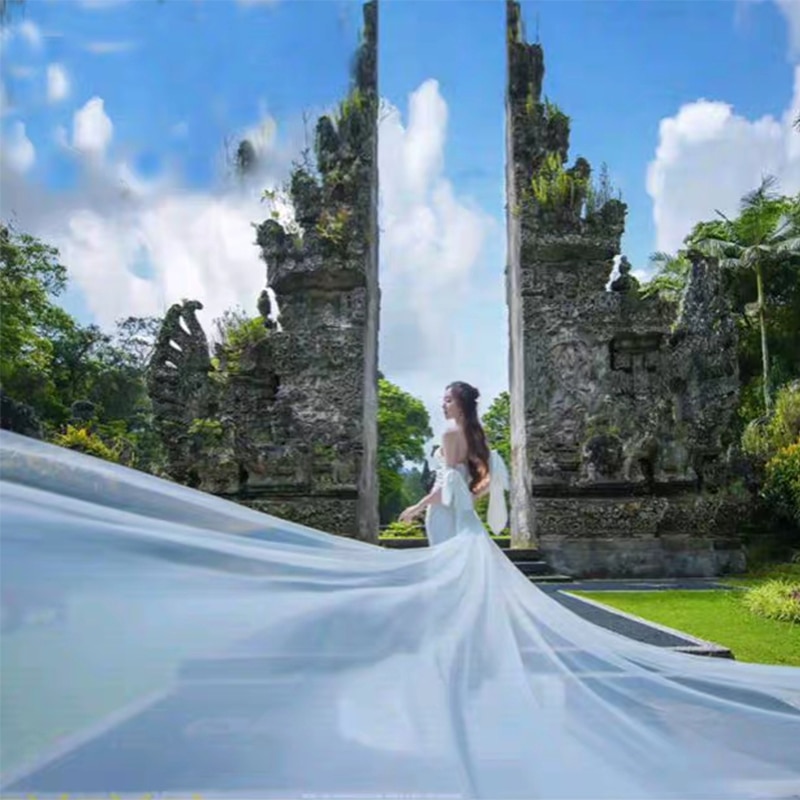 6 10 15 20 30 meter bruidsfoto feest bruids extra lang 6 10 15 20 30m witte mesh tule sluier bruid ivoor sluiers zonder kam