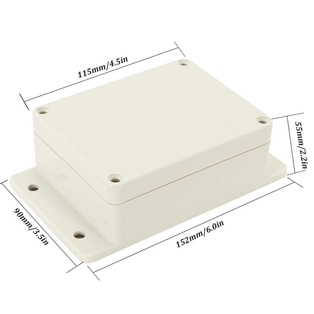 Waterproof Dustproof IP65 ABS Plastic Junction Box Universal Electrical Project Enclosure Pale Gray with Fixed Ear 200*120: 115mm x 90mm x 55mm