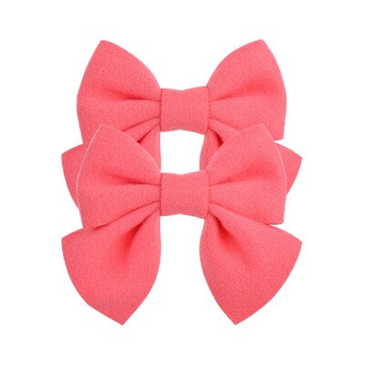 2 stuks/set schattige strik haarspeldjes voor kinderen effen haarstrikken haarspeldjes babymeisjes vlinder haarspeld peuter haarspeldje roze accessoire: Kleur 8