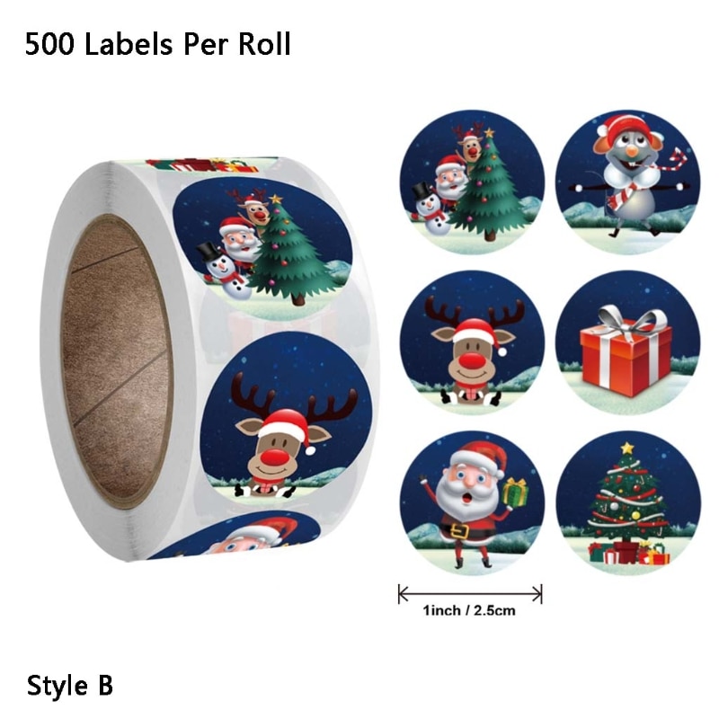 500 stk god jul håndlaget klistremerke kortboks pakke santa takk etikett forsegling klistremerker bryllupsfest forsyninger: 2