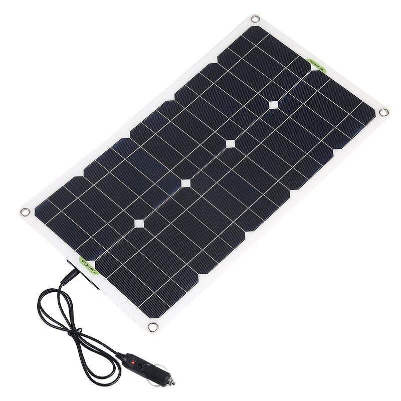 DC Battery Charger + Solar Panel Cell Phone USB + Alligator Clip + Suction Cups For 18V 100W Car Boat Charging Kits
