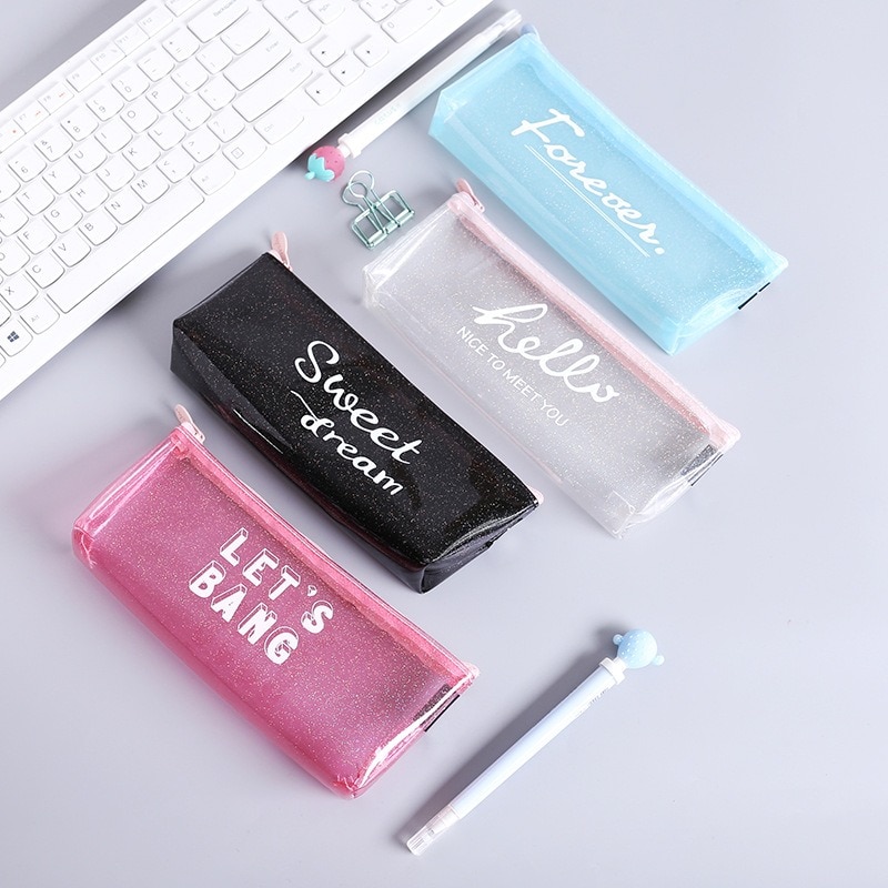 Transparante Potlood Gevallen Voor Meisjes Kawaii Pvc Avocado Potlood Zakken Schoolbenodigdheden Briefpapier Pouch Kawaii Pennenbakje