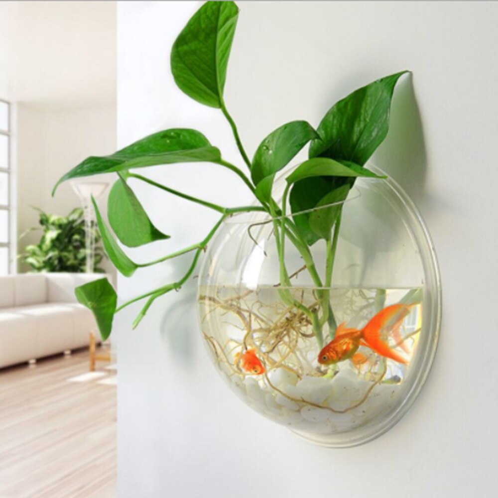 Mount Fish Tank Wall-Hanging Fish Bowl Decoration Planter Pet Supplies Acrylic Aquarium