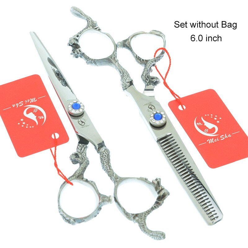 6.0" Dog Cutting Scissors Thinning Shears Dragon Handle Japanese Steel Dogs Grooming Scissors Barbers Tools A0096A: A0097A-02-60