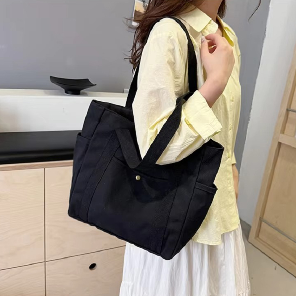 Sacs fourre-tout en toile de grande capacité Mickey Minnie Mouse, sac de transport pour le travail, tenue d'étudiant, sac de Shopping à bandoulière pour livre