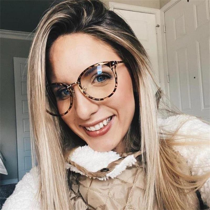 Gafas claras para mujer, lentes transparentes para ordenador, protección de ojos, óptica, marco de leopardo