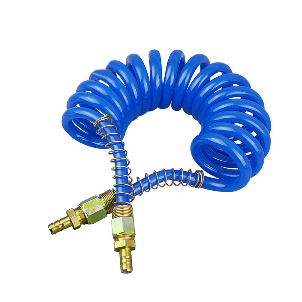 3M long polyurethane PU air compressor hose flexible pneumatic tool with connector spring spiral tube for compressor tools