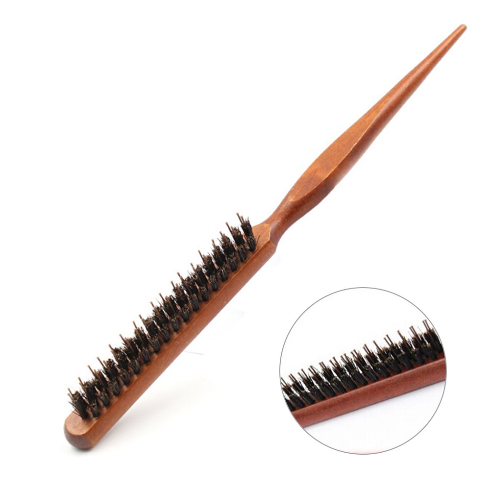 Salão de beleza profissional provocando escovas de cabelo para trás madeira linha fina pente extensão hairbrush hairdressing ferramentas estilo diy kit 1 pçs