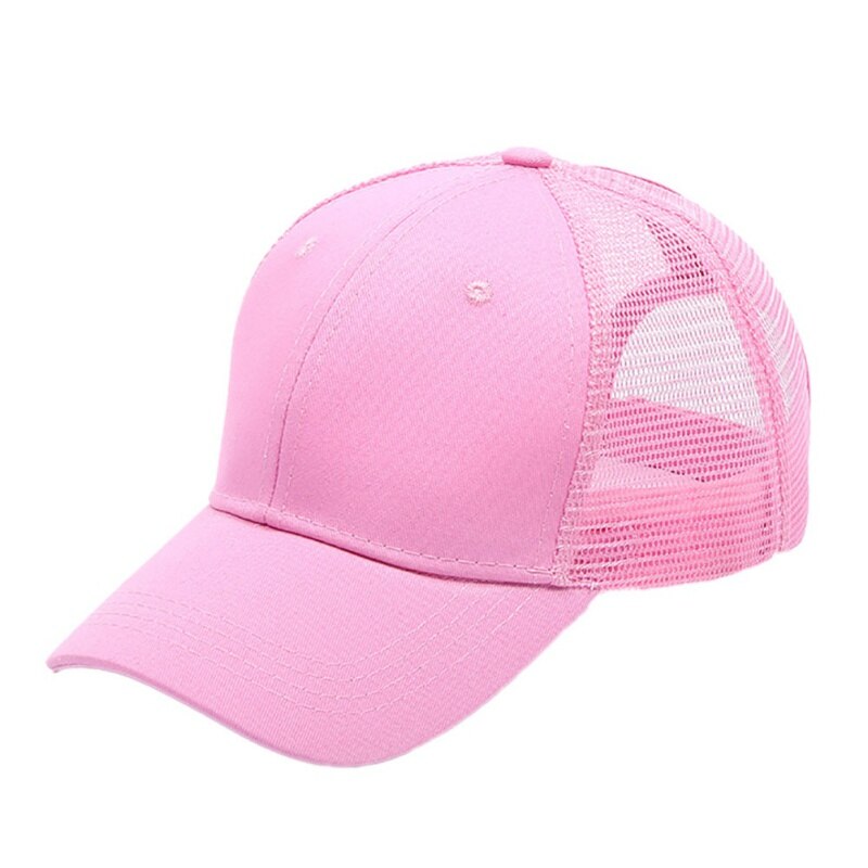 1pc Ponytail Cap Women Men Cotton Adjustable Sunshade Mesh Sun Hat Sportswear Accessory