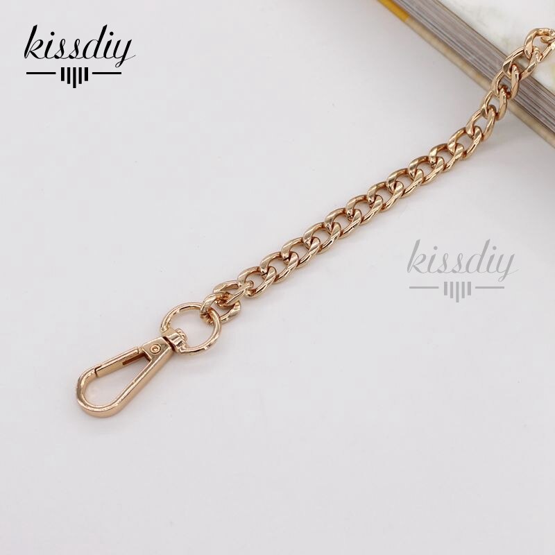 9mm szeroki płaski pasek zastępczy metalowy łącznik zapięcie torebka torba na łańcuszku uchwyt na ramię crossbody torebka z łańcuszkiem 60/100/110/120cm: Light Golden / 40cm