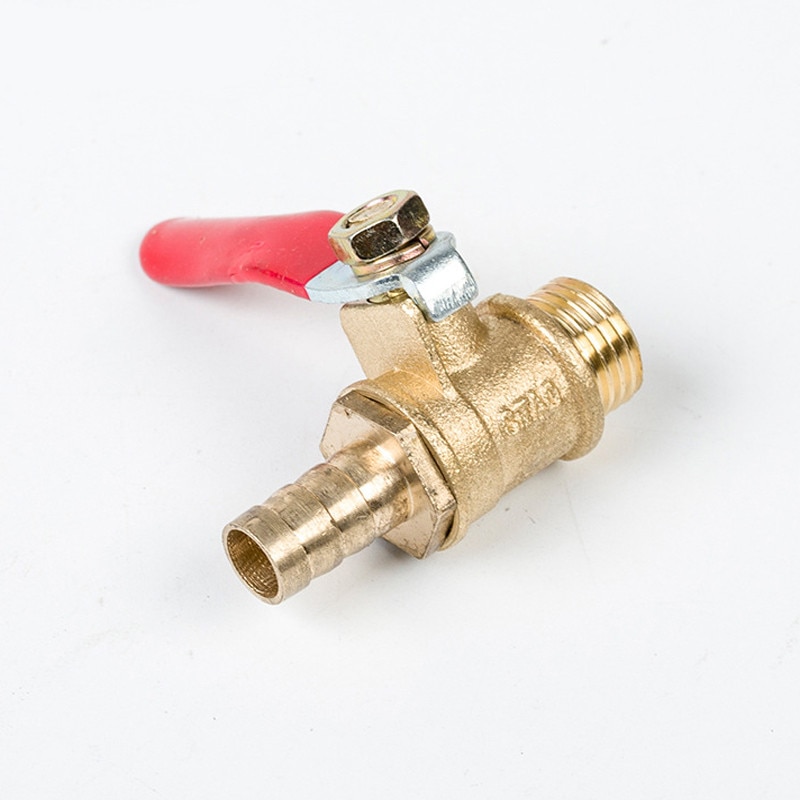 Horiznext Brass 1/4 Inch O.D. Barb Three Way Shut Off Ball Valve For Hose Air Water Pvc Pex Garden Tubing Line, Tee Switch Splitter Fitting - Foto 2