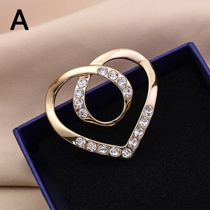 Hart Sjaal Broches Kristal Zijden Sjaal Gesp Broche Vrouwen Sjaal Ring Clip Sjaals Fastener Zoom Geknoopt Knop Accessoires: A-Size L