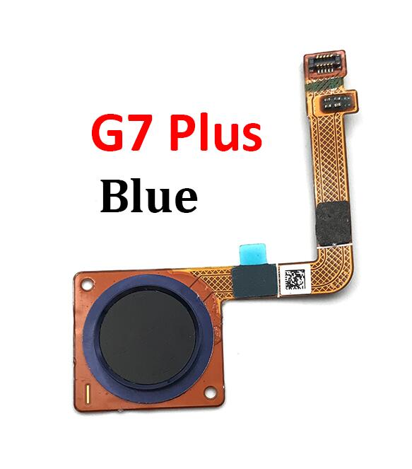 Sensor de huella dactilar Inicio tecla de retorno botón de menú, Cable flexible para Motorola Moto G7 Plus / G7 G8 Power / One Vision Home: G7 Plus Blue