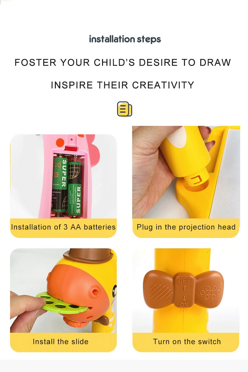 Proyector Led para niños, mesa de dibujo de arte, tablero de pintura para niños, manualidades de escritorio, herramientas de pintura de aprendizaje educativo, juguete para