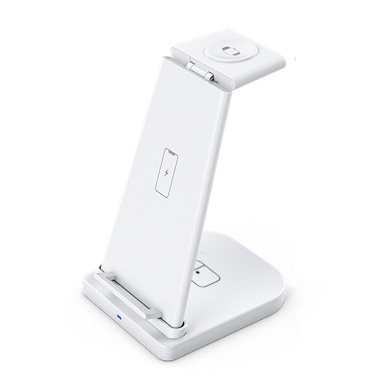 FDGAO Qi 15W Fast Charge 3 In 1 Wireless Charger Station Dock Stand For iPhone 11 XS XR X 8 Apple Watch SE 6 5 4 3 Airpods Pro: 3 in 1 White