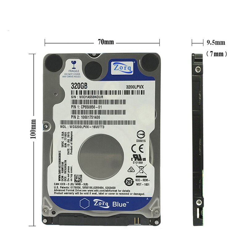 Disco Duro Interno para ordenador portátil, Unidad de 320GB, 2,5 pulgadas, SATA2, 120G, 160G, 250G, 500G, 1T, 2T, HDD, 5400-7200RPM
