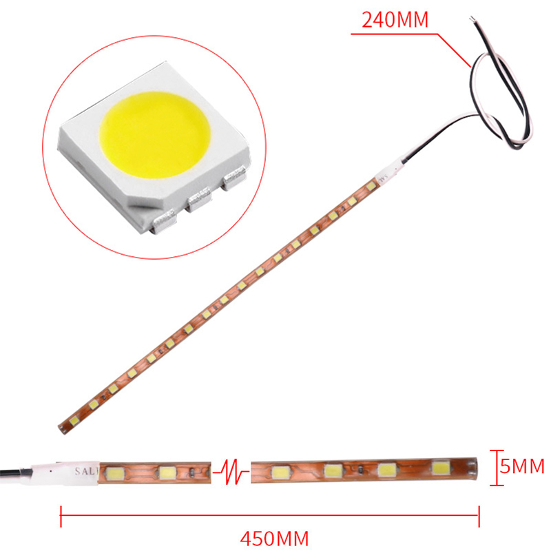 Tira de luces LED de 45CM, accesorios para coche, lámpara de ambiente Flexible e impermeable para estilo de coche, piezas exteriores de luz ambiental decorativa