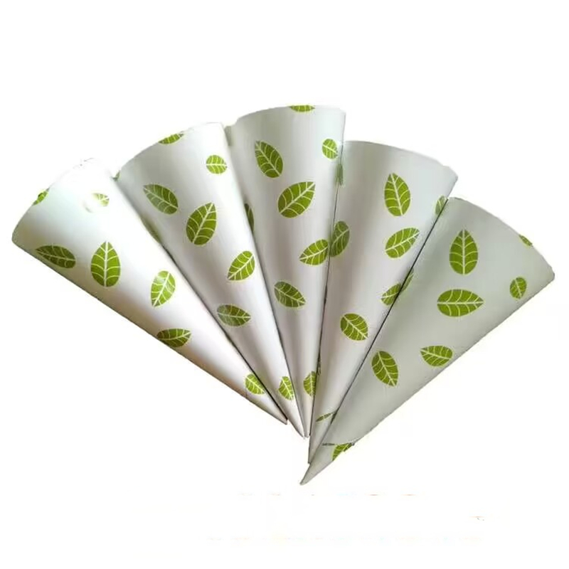 1000Pcs/lot Ice Cream Cone Paper Cover Disposable Cones Tray Paper Sleeve DIY Home Summer Party Supplies 10.8x4cm/4.26x1.58inch: Yellow