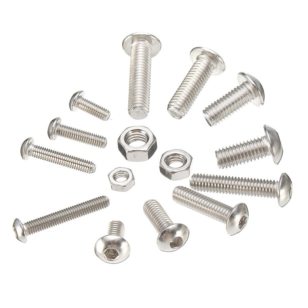 440pcs Bolts Nuts Set Stainless Steel Home Fasteners Cap Screws Button Head Assortment DIY Tool With Box Hexagon Socket
