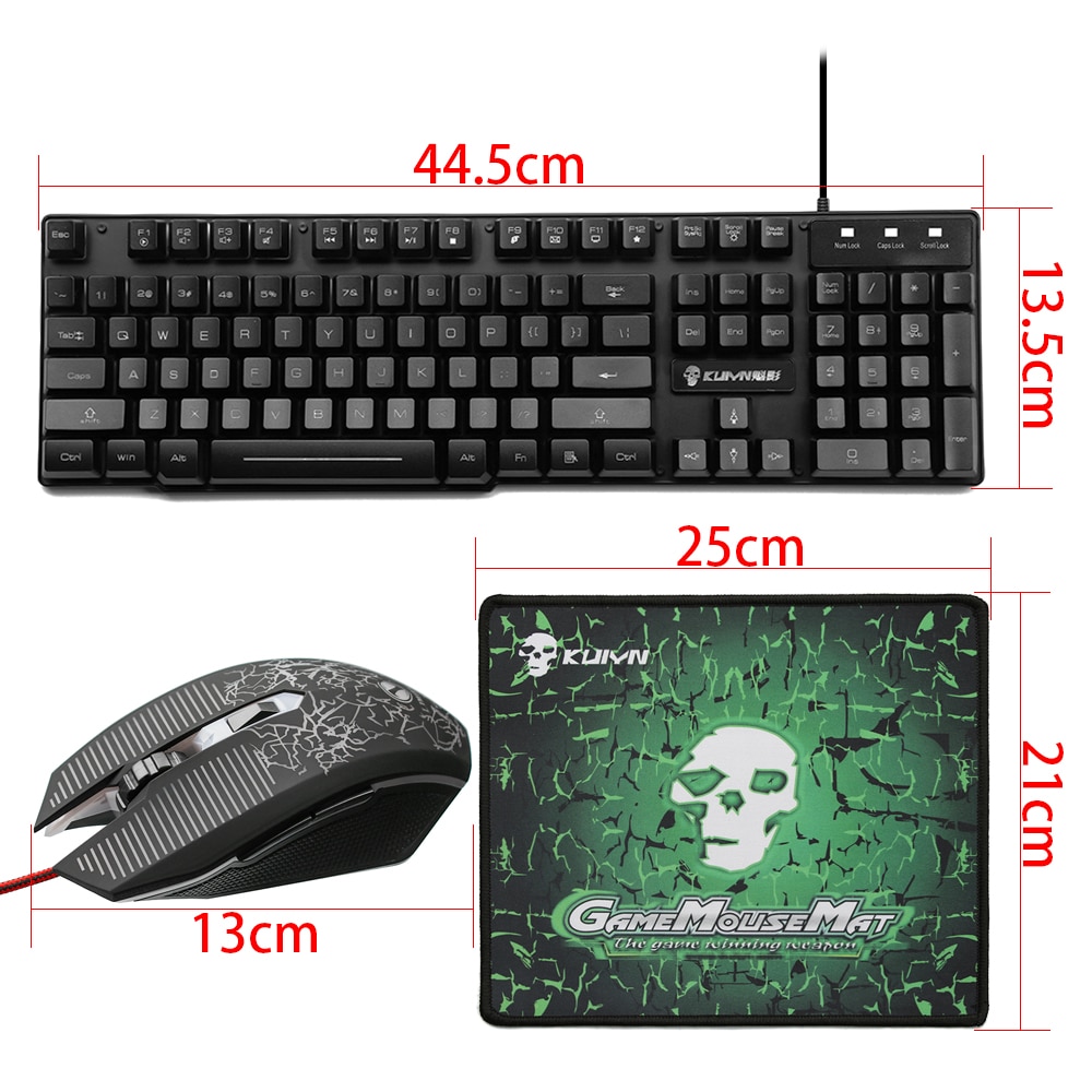 T6 Rainbow Backlit Luminous Keyboard Mouse Set Desktop Computer Game Mechanical Hand Feel For PC PS4 PS3 Xbox One