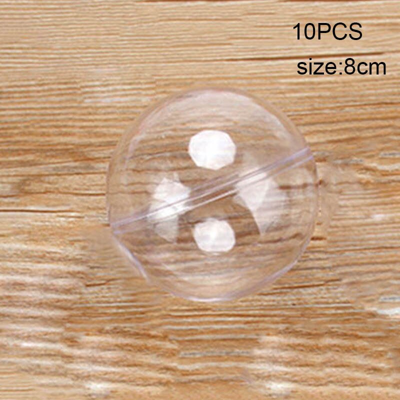10pcs Transparent Balls Sphere Baubles DIY Ornament Hanging For Christmas Tree Party H99F