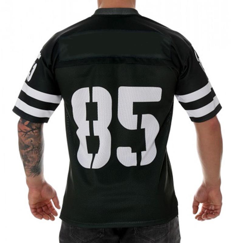 Camiseta holgada de manga corta con estampado para hombre, ropa deportiva masculina de secado rápido, elástica, para baloncesto y gimnasio, de verano, talla XXL: black / L