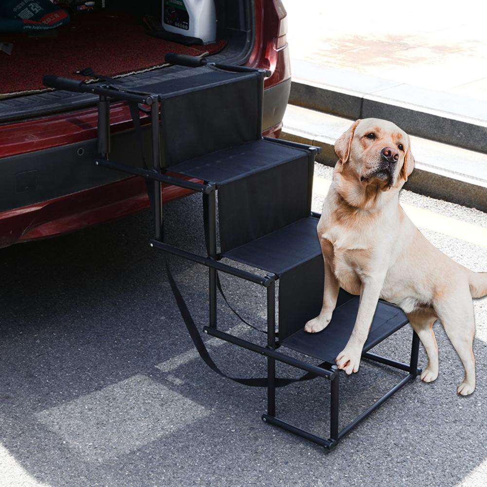 Portable Dog Car Step Stairs Ladder Folding Pet Ladder Ramp For Trucks SUVs High Bed Indoor Outdoor Use Lightweight Dog Stairs