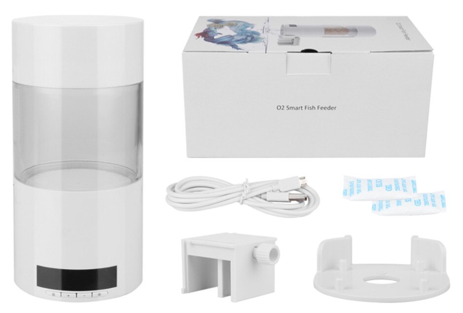 Shyfish O2 Smart fish feeder Aquarium Digital Automatic Food dispenser fish tank Portable Timer Feeding machine 500ml: Default Title