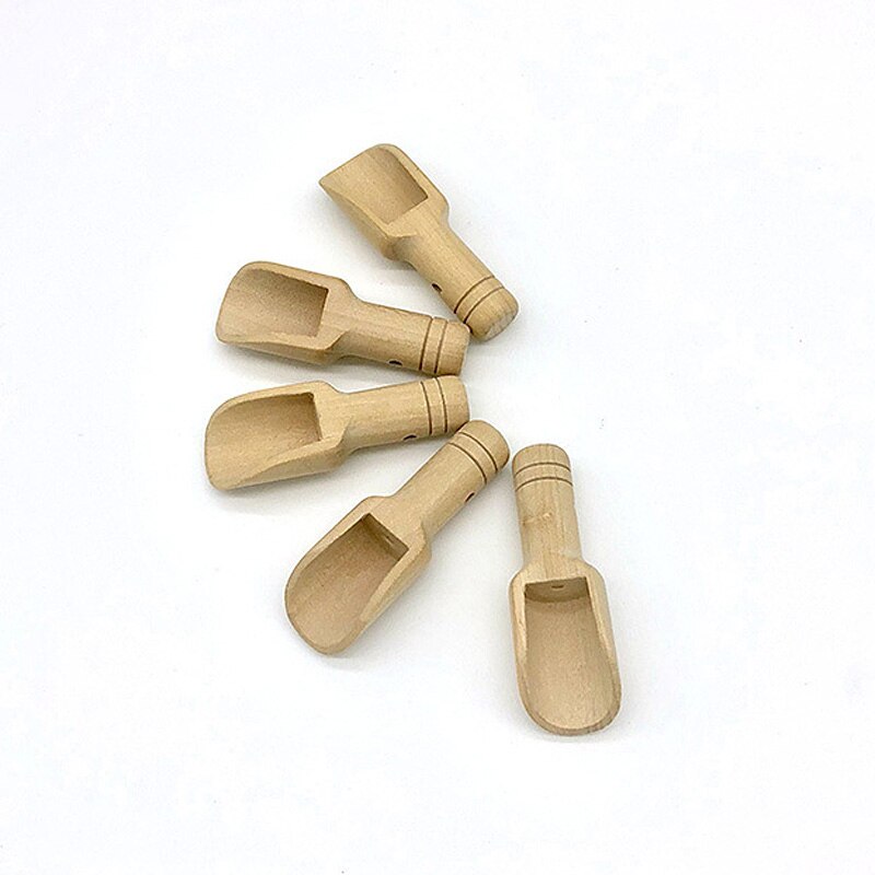 3PCS Wooden Bath Salt Spoon Mini Nontoxic Candy Spoon Bath Salt Spoons DIY Home Supplies