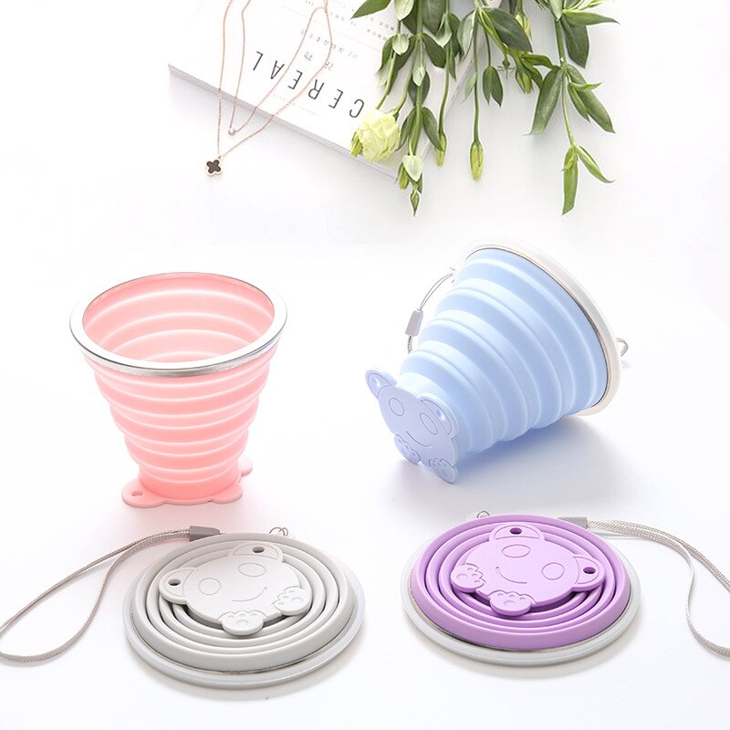 Gobelets pliants en Silicone de 250ml, de alimentaire, rétractable, coloré, Portable, tasse à café d'extérieur, pour voyage