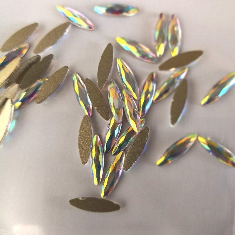 Top Crystal Navette Vorm 20 Stks/pak Niet Hotfix Nail Art Strass Super Heldere Glas Strass 3D Nail Art Decoratie