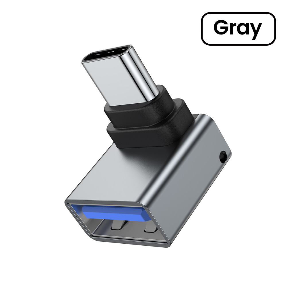 USB C Adapter 90° Elbow Type C to USB 3.0 Adapter Fast Charging USB Female To Type C Male Converter For Macbook Mobile Phone: green