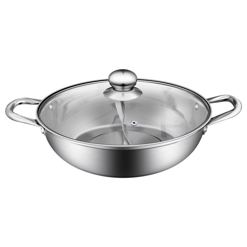 Bestonzon multifunksjonelt rustfritt stål dobbel gryte kokekar ikke pinne kokekar med glasslokk