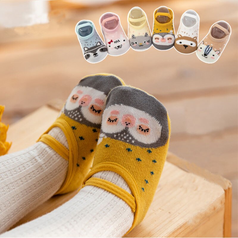 Leuke Cartoon Non-Slip Katoenen Sokken Schoenen Baby Meisjes Jongens Antislip Baby Walker Schoenen Sokken Vloer Peuter anti-Slip Sokken Grip