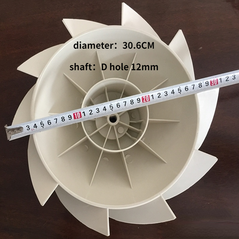 1pc plastventilationsblade udstødningsventilatorhjul til kanalventilator skråstrømningsblad vindhjul ventilationsfittings: Blå