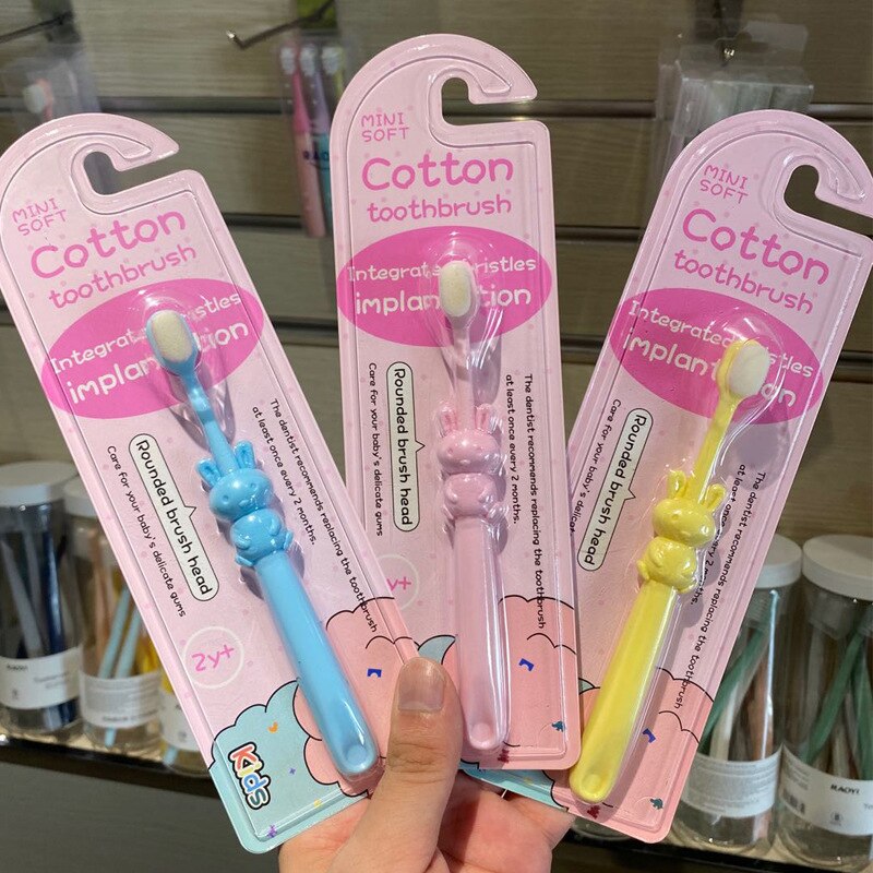 Cartoon Soft Bristled Baby Toothbrush Children Bamboo Charcoal Soft Hair Silicone Cute Clean Teeth Brushing Oral Care Toothbrush