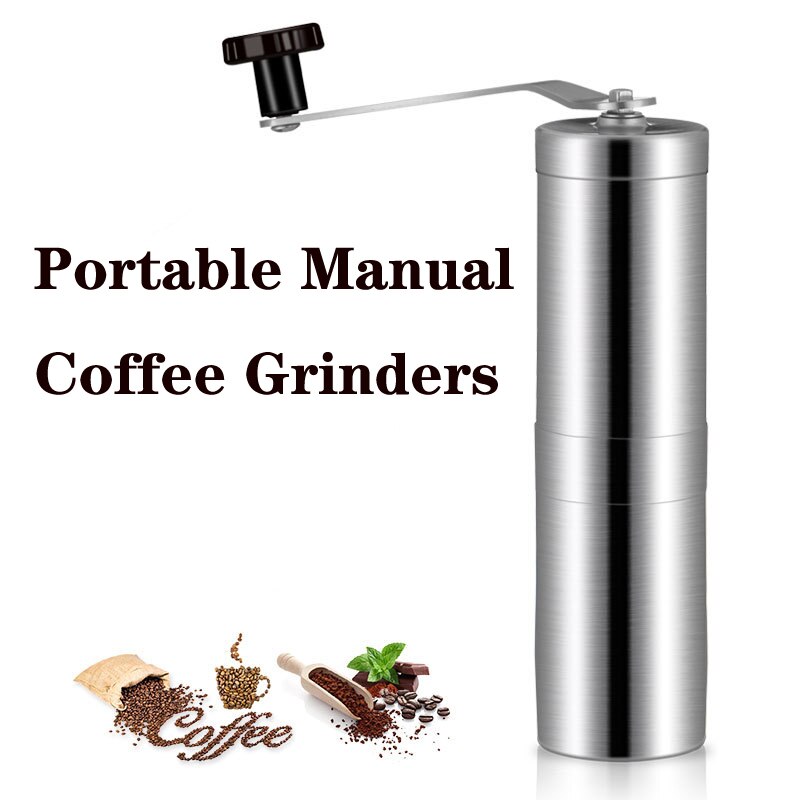 Manual Coffee Grinders Mini Stainless Steel Hand Manual Handmade Coffee Bean Burr Grinders Mill Kitchen Tool Crocus Grinders
