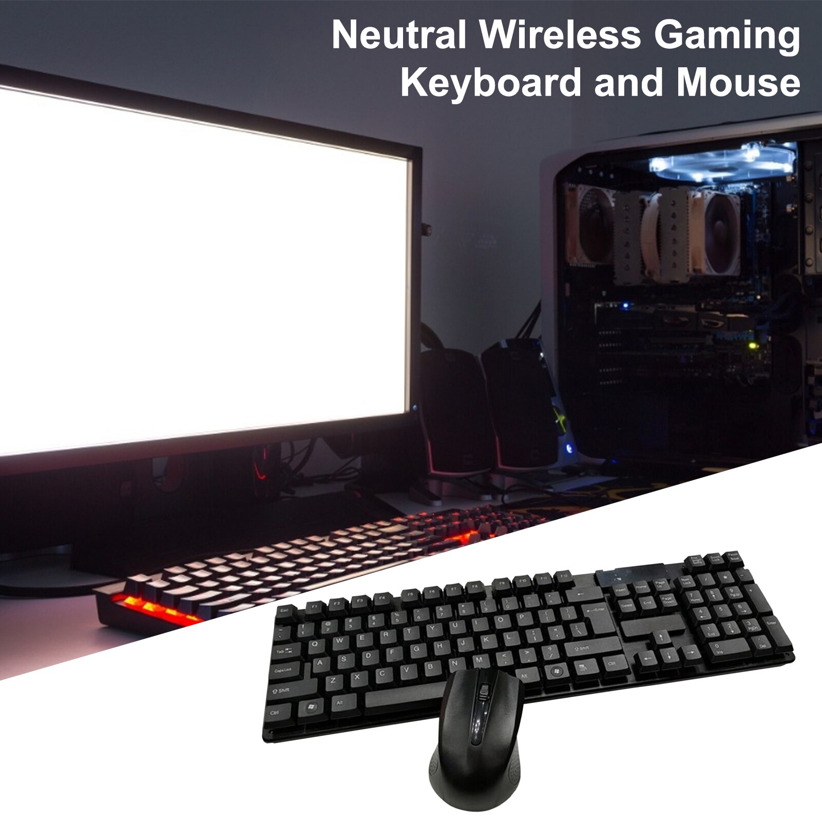 2.4Ghz Wireless Keyboard and Mouse Protable Office Membrane Keyboard Mouse Combo Set For Notebook Laptop Desktop PC Computer