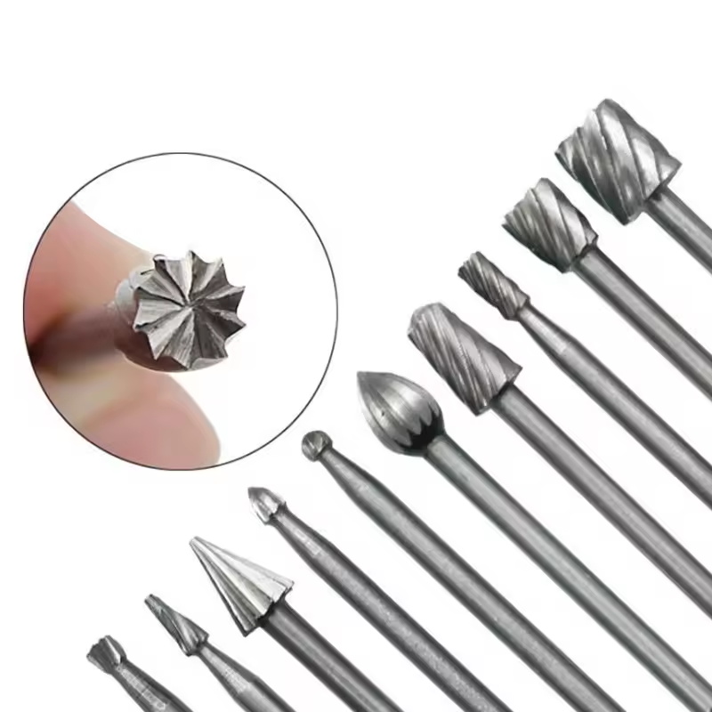 10 stks Set Houtbewerking Carving Frees Voor Dremel Rotary Frezen Rotary File Cutter Houtsnijwerk Gesneden Mes Cutter Tool